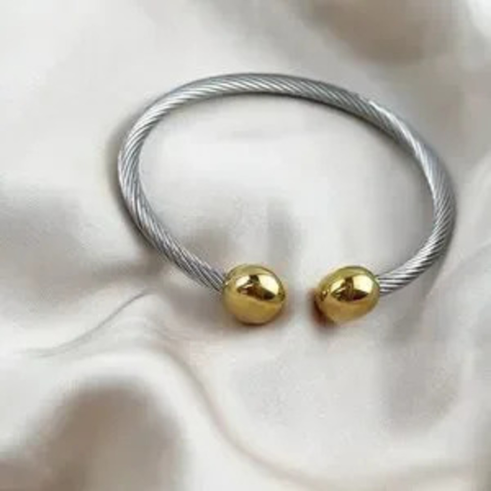 Two color Bangle Cuff Bracelet For Women